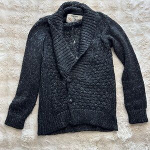 Diesel Women’s Black/Charcoal with Silver Specks Cardigan Sweater